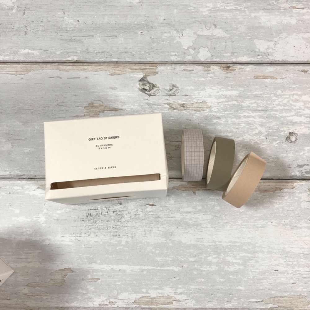 CLOTH & PAPER || Gift Tag Stickers + 3 Paper Tapes